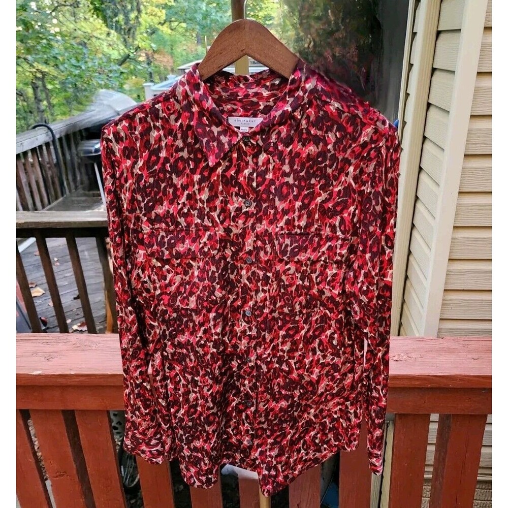 Equipment Red and Black Blouse - Picture 5 of 12
